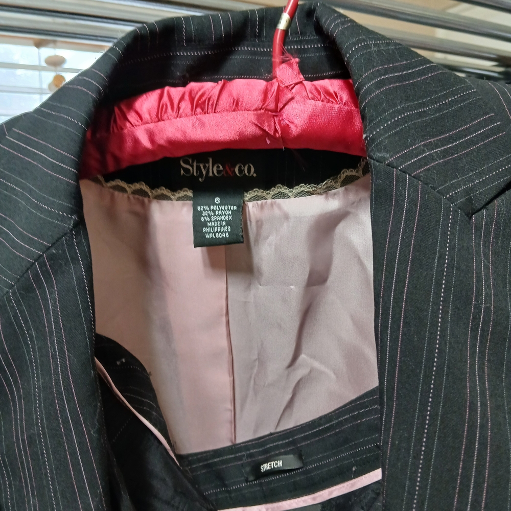 Style & Co. Black Pinstripe Men's Blazer